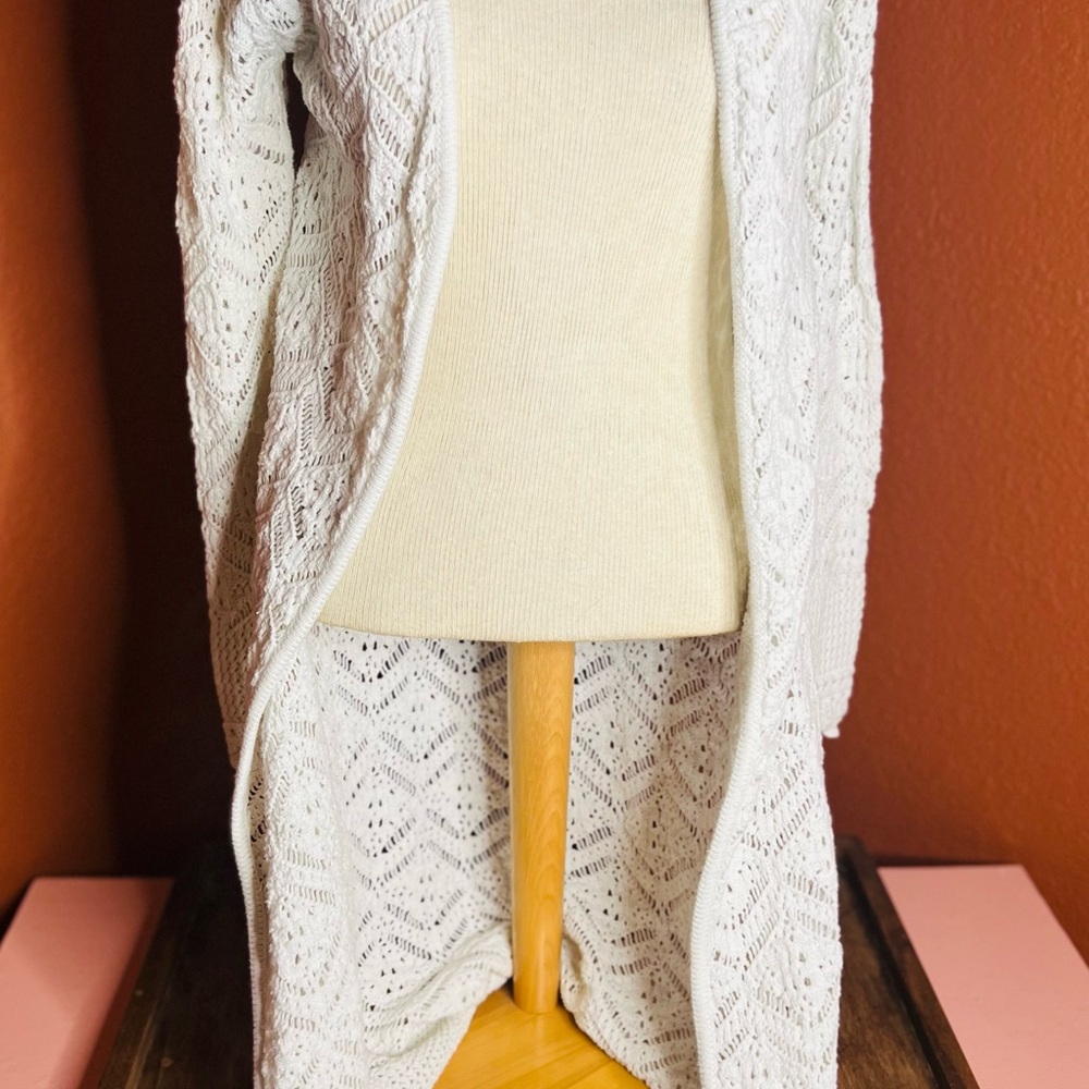 Freshman Cream Open-Front Cardigan